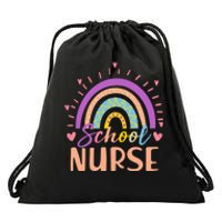 Cute Rainbow School Nurse Drawstring Bag