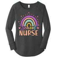 Cute Rainbow School Nurse Women's Perfect Tri Tunic Long Sleeve Shirt