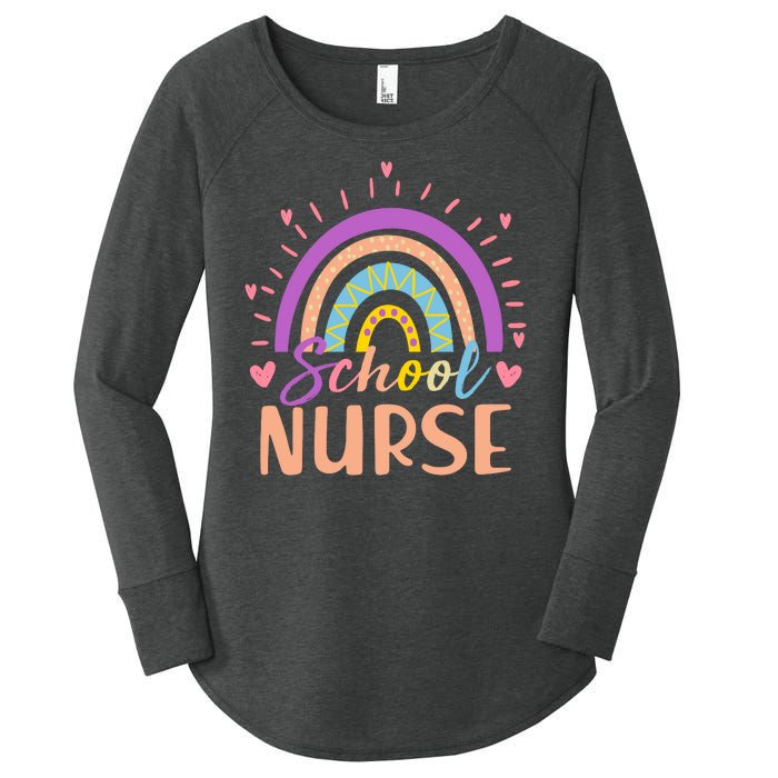 Cute Rainbow School Nurse Women's Perfect Tri Tunic Long Sleeve Shirt