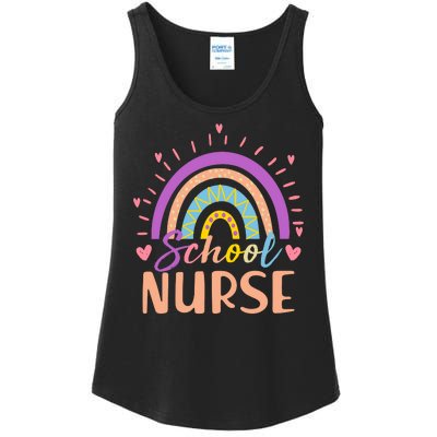 Cute Rainbow School Nurse Ladies Essential Tank