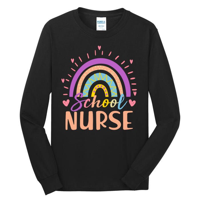 Cute Rainbow School Nurse Tall Long Sleeve T-Shirt