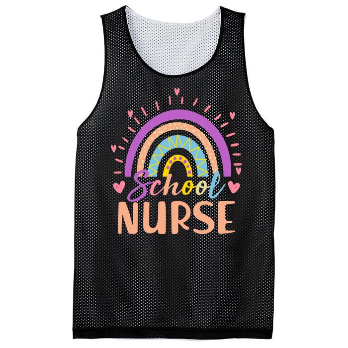 Cute Rainbow School Nurse Mesh Reversible Basketball Jersey Tank