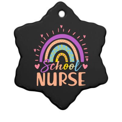 Cute Rainbow School Nurse Ceramic Star Ornament