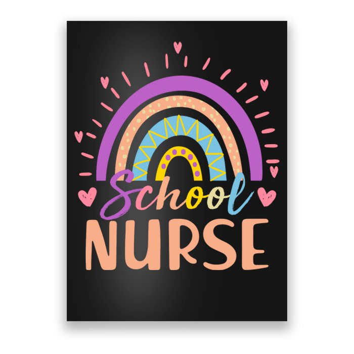 Cute Rainbow School Nurse Poster