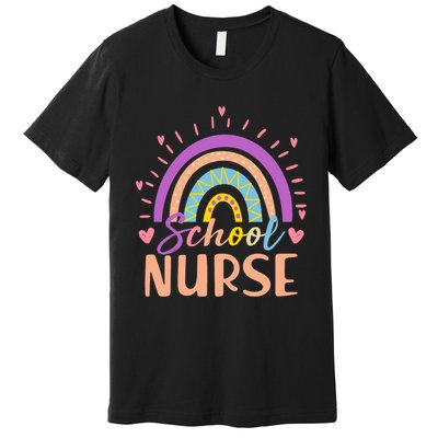 Cute Rainbow School Nurse Premium T-Shirt