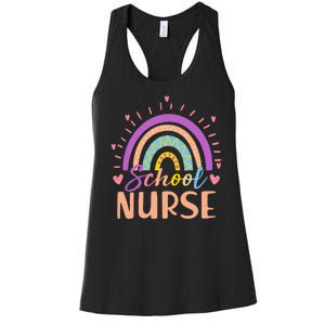 Cute Rainbow School Nurse Women's Racerback Tank