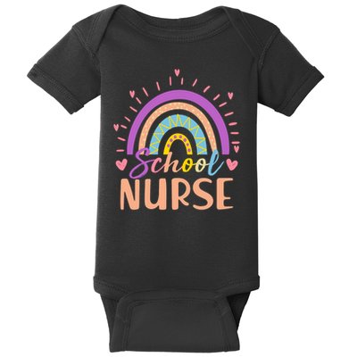 Cute Rainbow School Nurse Baby Bodysuit