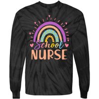 Cute Rainbow School Nurse Tie-Dye Long Sleeve Shirt