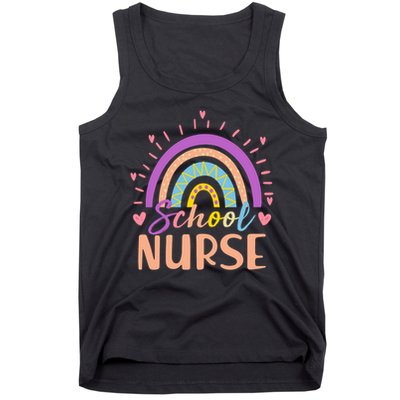 Cute Rainbow School Nurse Tank Top