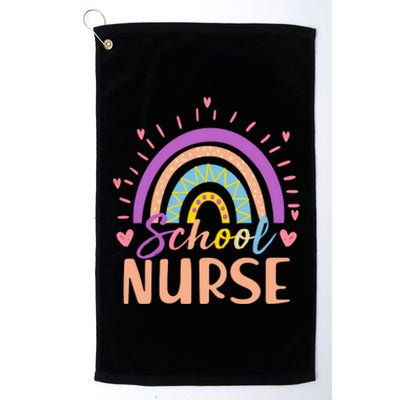 Cute Rainbow School Nurse Platinum Collection Golf Towel