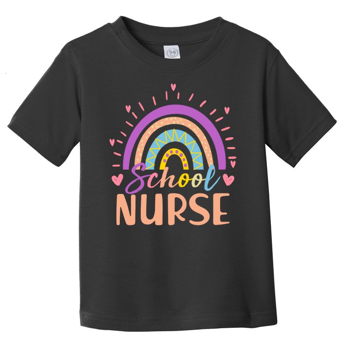 Cute Rainbow School Nurse Toddler T-Shirt