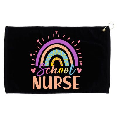 Cute Rainbow School Nurse Grommeted Golf Towel