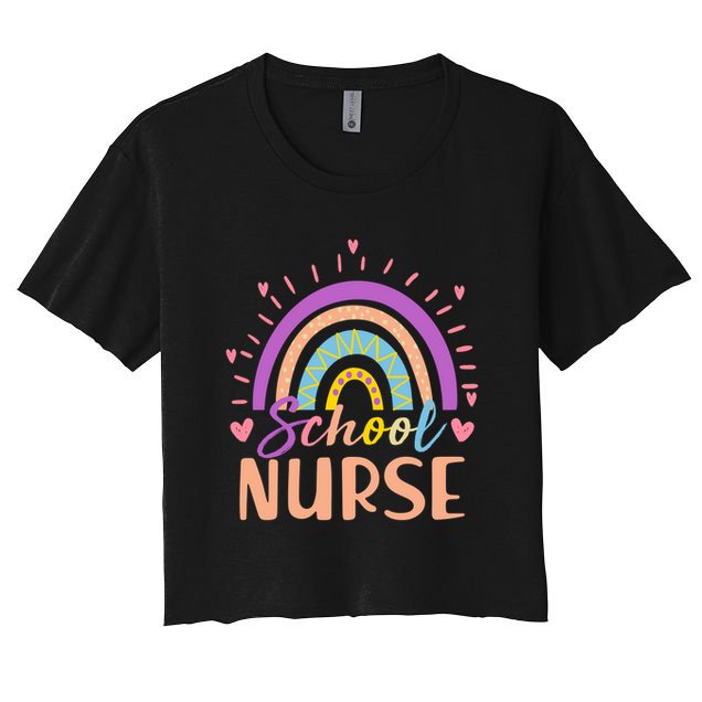 Cute Rainbow School Nurse Crop Top