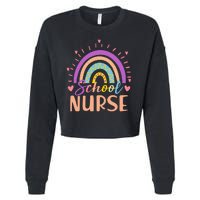 Cute Rainbow School Nurse Cropped Pullover Crew