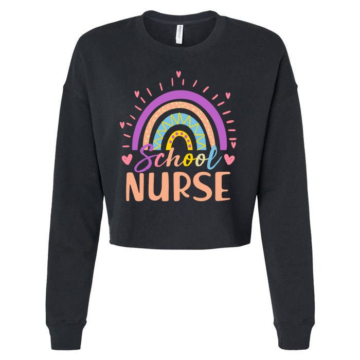 Cute Rainbow School Nurse Cropped Pullover Crew