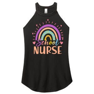 Cute Rainbow School Nurse Women’s Perfect Tri Rocker Tank