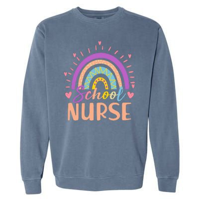 Cute Rainbow School Nurse Garment-Dyed Sweatshirt