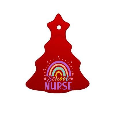 Cute Rainbow School Nurse Ceramic Tree Ornament