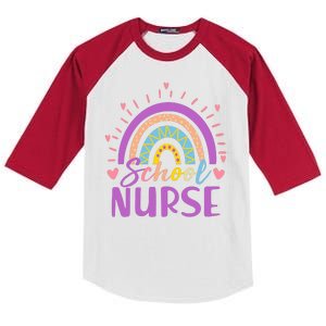 Cute Rainbow School Nurse Kids Colorblock Raglan Jersey