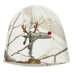 Christmas Reindeer Speculum Nurse OBGYN Obstetrics Doula Kati - Camo Knit Beanie