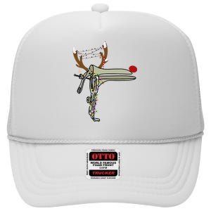 Christmas Reindeer Speculum Nurse OBGYN Obstetrics Doula High Crown Mesh Back Trucker Hat