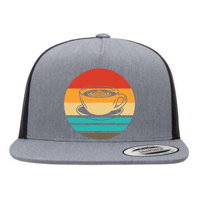 Coffee Retro Style Vintage Flat Bill Trucker Hat