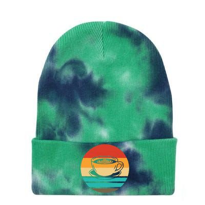 Coffee Retro Style Vintage Tie Dye 12in Knit Beanie