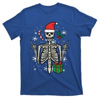 Christmas Rocker Skeleton Santa Rock Hand Xmas Funny T-Shirt