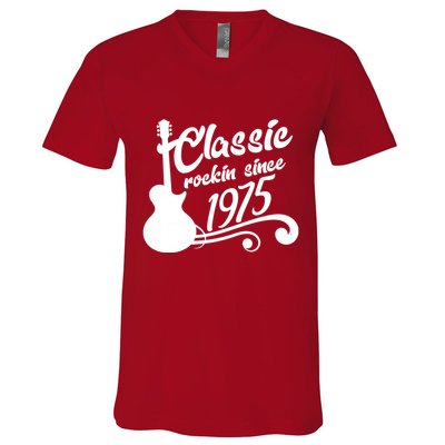 Classic Rockin Since 1975 50th Birthday V-Neck T-Shirt