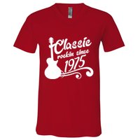 Classic Rockin Since 1975 50th Birthday V-Neck T-Shirt