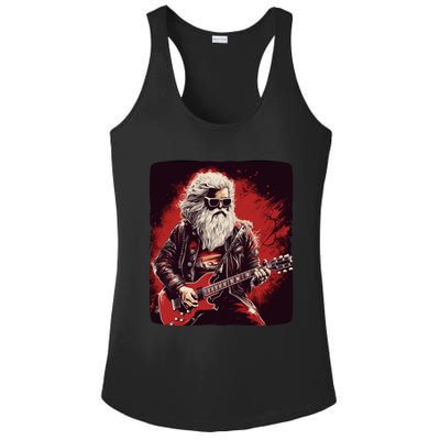 Cool Rocker Santa Claus For Christmas Rock Music Lovers Gift Ladies PosiCharge Competitor Racerback Tank