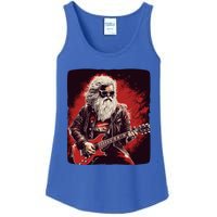 Cool Rocker Santa Claus For Christmas Rock Music Lovers Gift Ladies Essential Tank