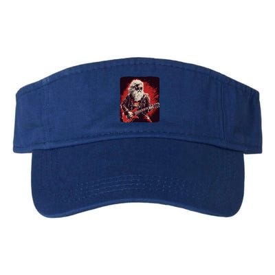 Cool Rocker Santa Claus For Christmas Rock Music Lovers Gift Valucap Bio-Washed Visor