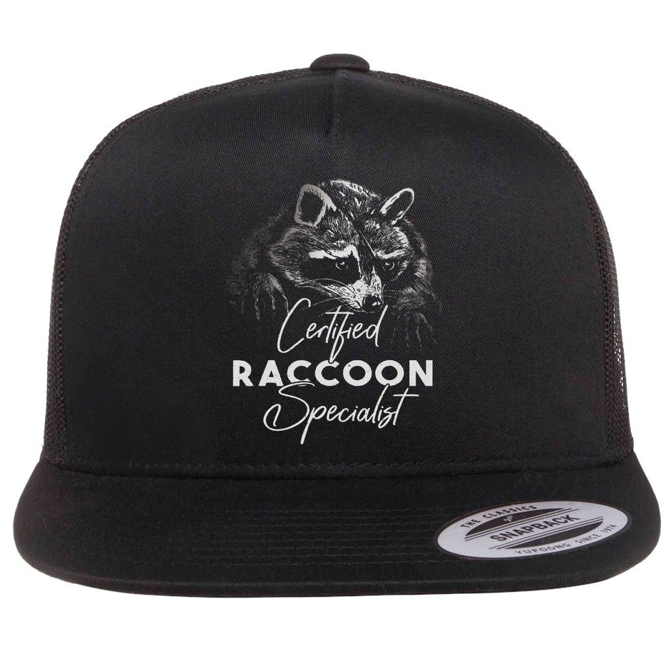 Certified Raccoon Specialist Flat Bill Trucker Hat
