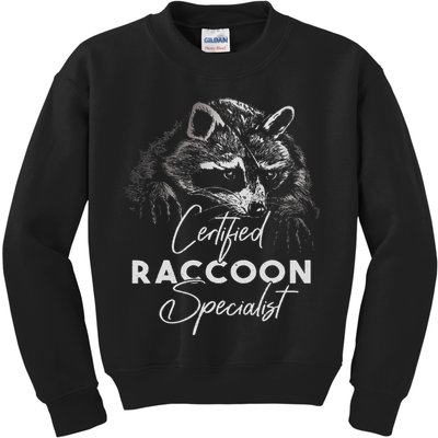 Certified Raccoon Specialist Kids Sweatshirt