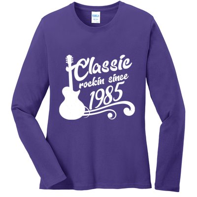 Classic Rockin Since 1985 40th Birthday Ladies Long Sleeve Shirt
