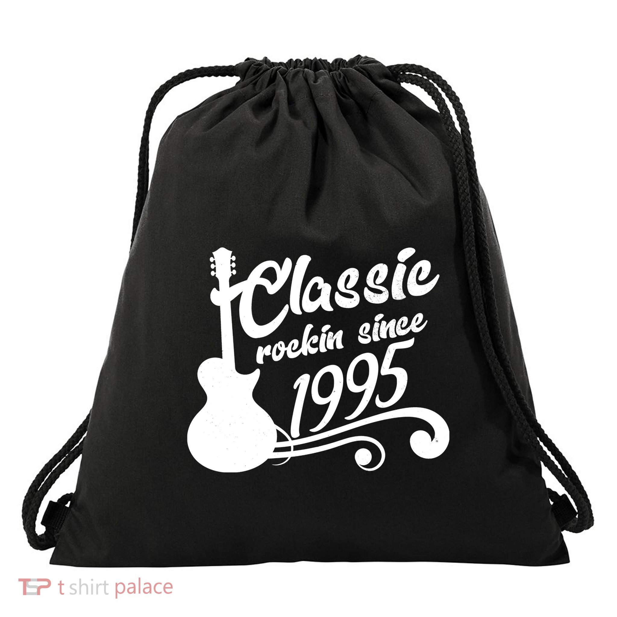 Classic Rockin Since 1995 30th Birthday Drawstring Bag