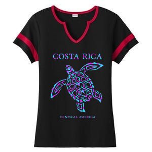 Costa Rica Sea Turtle Girls Ladies Halftime Notch Neck Tee