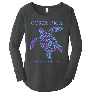 Costa Rica Sea Turtle Girls Women's Perfect Tri Tunic Long Sleeve Shirt