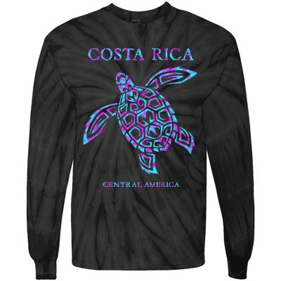 Costa Rica Sea Turtle Girls Tie-Dye Long Sleeve Shirt