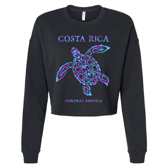 Costa Rica Sea Turtle Girls Cropped Pullover Crew