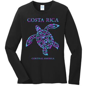 Costa Rica Sea Turtle Girls Ladies Long Sleeve Shirt