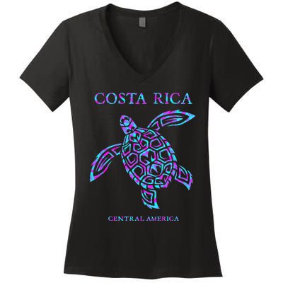 Costa Rica Sea Turtle Girls Women's V-Neck T-Shirt