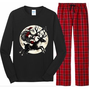 Christmas Rock Santa Claus Guitar Player Christmas Reindeer Long Sleeve Pajama Set