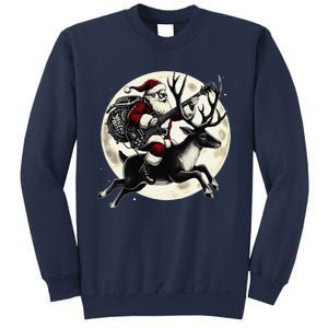 Christmas Rock Santa Claus Guitar Player Christmas Reindeer Sweatshirt