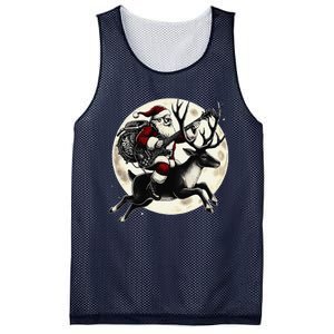 Christmas Rock Santa Claus Guitar Player Christmas Reindeer Mesh Reversible Basketball Jersey Tank