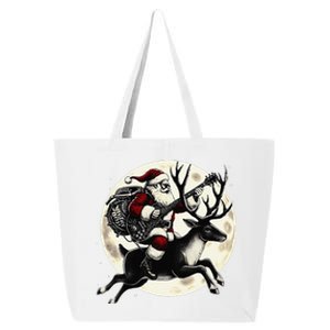 Christmas Rock Santa Claus Guitar Player Christmas Reindeer 25L Jumbo Tote