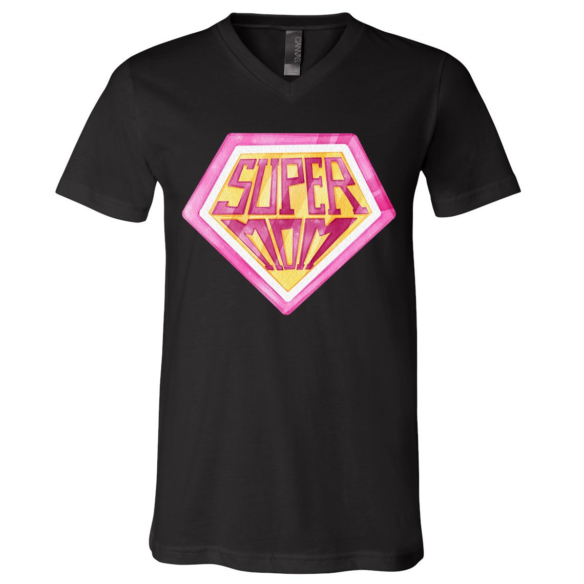 Cute Retro Super Mom Gift For Mother V-Neck T-Shirt