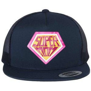 Cute Retro Super Mom Gift For Mother Flat Bill Trucker Hat