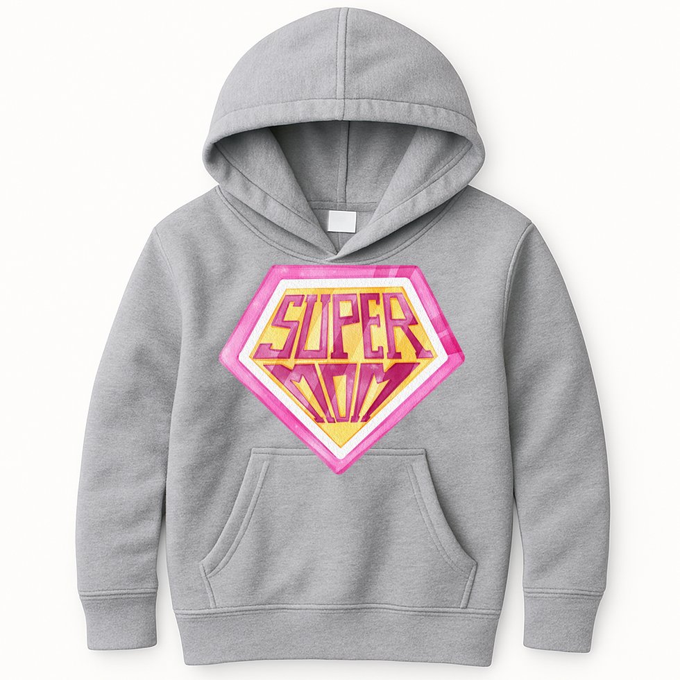 Cute Retro Super Mom Gift For Mother Kids Hoodie